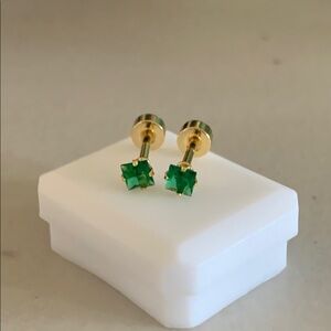 Elegant Red Stud Earrings